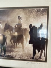 Fine Art Western Photography Signed Framed Blk & White Authentic Ranch Photo