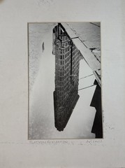 Flatiron Building Reflection NYC Signed Photograph Aki Davis Black White