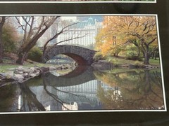 Central Park NYC Bow Bridge “Four Seasons” Framed Photos Signed- 10x 21″