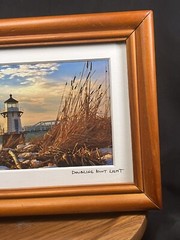 Signed,Framed, Matted Photo Doubling Point Lighthouse Maine By Greg Gallant