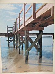 MATTED PHOTOGRAPHY Under The Pier Color Photo A/P 12×15 Color By Larry Santucci