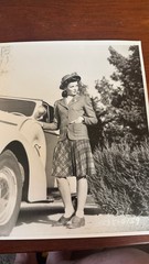 Vintage Silver Gelatin Print Of 1940s Fashion Model 14″ x 11″