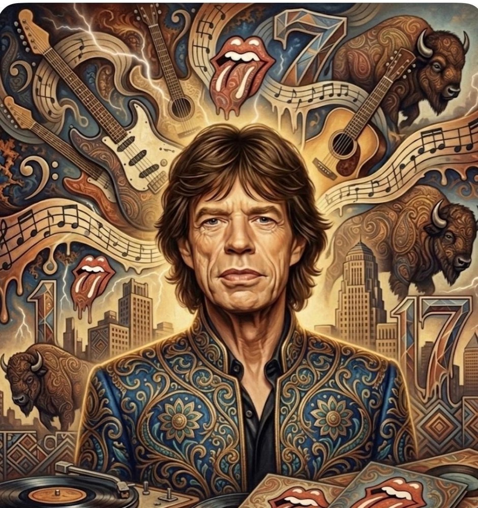 Mick Jagger Rollin Stones 8.5 x 11 photo print artwork July 4, 1978 Buffalo, NY