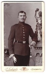 Photograph Paul Tschapke, Chemnitz, Zschopauer Straße 79, portrait young soldier