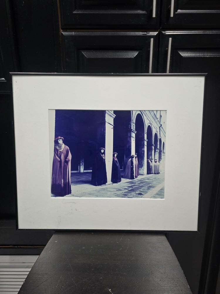 RARE vintage Allan I. Teger Painted Photo Framed Photography Art