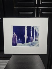 RARE vintage Allan I. Teger Painted Photo Framed Photography Art