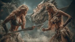 Background Digital Wallpaper Picture warior ladies 4K