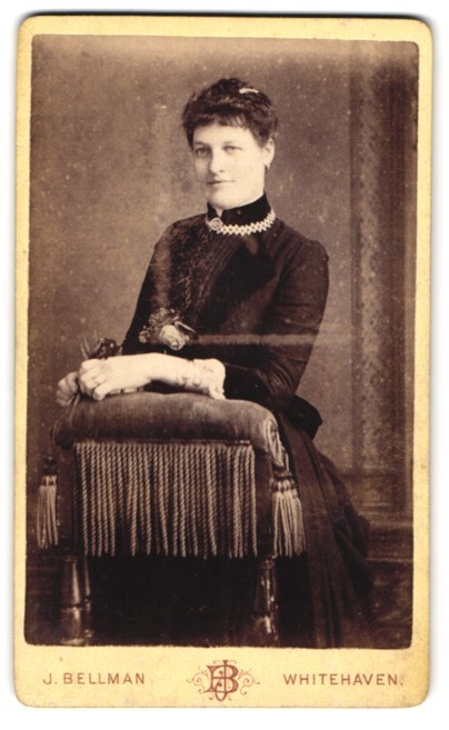 Photograph J. Bellman, Whitehaven, Elegant Lady in Dark Dress