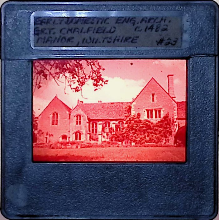 Vintage Art History Slide Photo Historic architectural image pastoral scene