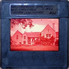 Vintage Art History Slide Photo Historic architectural image pastoral scene