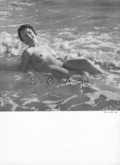 Org French 50s-70s Nude Large (9 x 12) Lithograph- Naturism- Woman- Ocean Waves