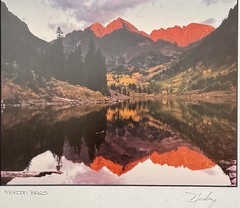 Hedy Signed Fine Art Photo “Maroon Bells” Matted Landscape Colorado Aspen
