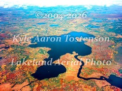Lost Land Lake, Sawyer Co., Hayward, Wisc. Overhead Aerial Photo. Frame Optional