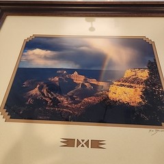 Artist J.A. Johnson Framed Photograph Grand Canyon Rainbow Clouds 19×23″