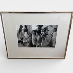 Signed Documentary Photograph Framed Black White Street Children Fine Art Print