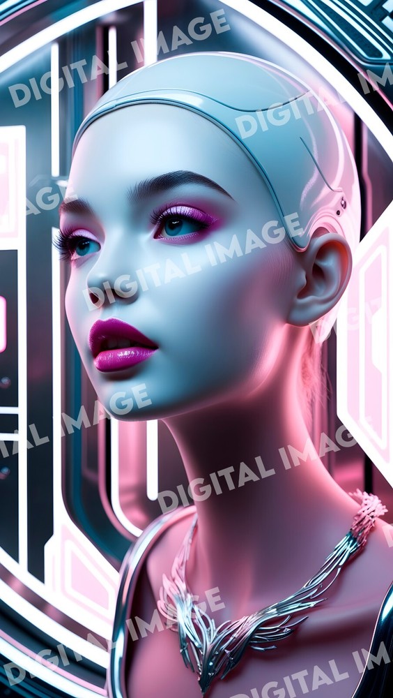 Digital Art Picture Image Photo Wallpaper Background Desktop AI Cyberpunk Woman