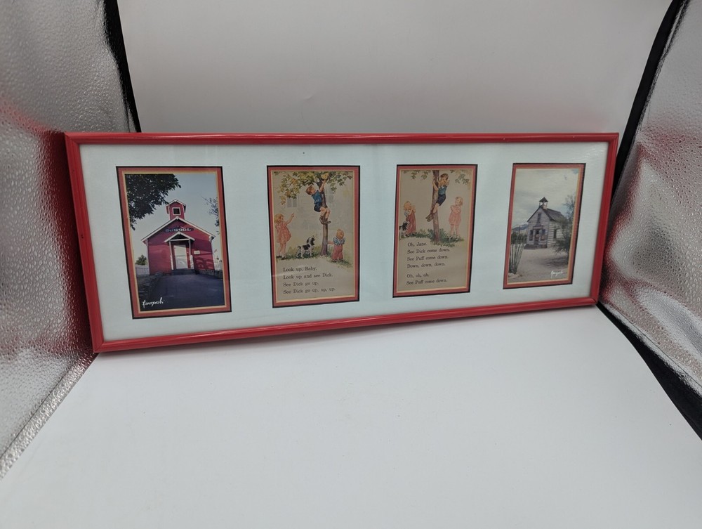 Korczynski Framed Artwork Old School House Fun W/ Dick & Jane.