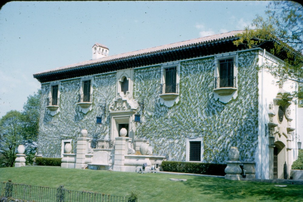 historic structures-buildings-stone home.-Vintage Red Border Kodachrome slide