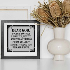 Dear God Gratitude Quote Printable | Inspirational Wall Art Digital Download