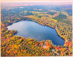 Crystal Lake, Vilas/Gogebic, Land O’/Watersmeet, MI Aerial Photo. Frame Optional