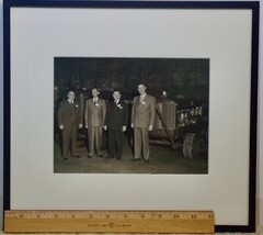 Vintage Midcentury Photograph- Men and Tractors- Framed c1950