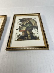 (2) Hummel characters photo prints in case in a 7 1/2” H x 5 1/4” W frame