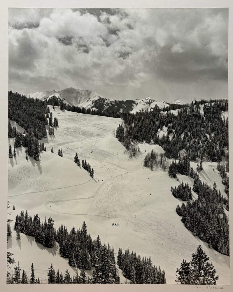 Original FRITZ KAESER ‘Skiing ASPEN, Colorado’ Gelatin Silver PHOTO -Ansel Adams