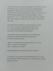 🎈SIGNED Harry Callahan, 1976, Limited edition Only 200 COPIES! Mega RARE!