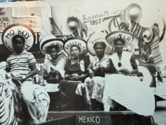 TIJUANA MEXICO 1958M TOURIST RPPC Postcard Group Portrait HO BOY TEQUILA HATS