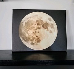 Full Moon – Original Photo Transferred To Unframed Canvas. Astrophotography