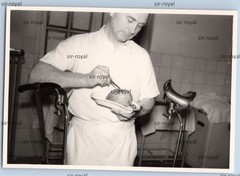 Doctor Poking With Tweezers In Tumor? in kidney dish in hospital photo 10x7cm