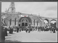 Lourdes Pilgrimage, Vintage Glass Photo Plate, Black & White Negative 9X12 Cm