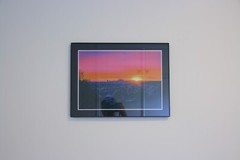 Sunset view of the skyline DTLA, signed & framed digital print, 16×12 in