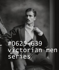 VINTAGE MALE PORTRAIT #0625-639 -victorian men series – free shipping in usa