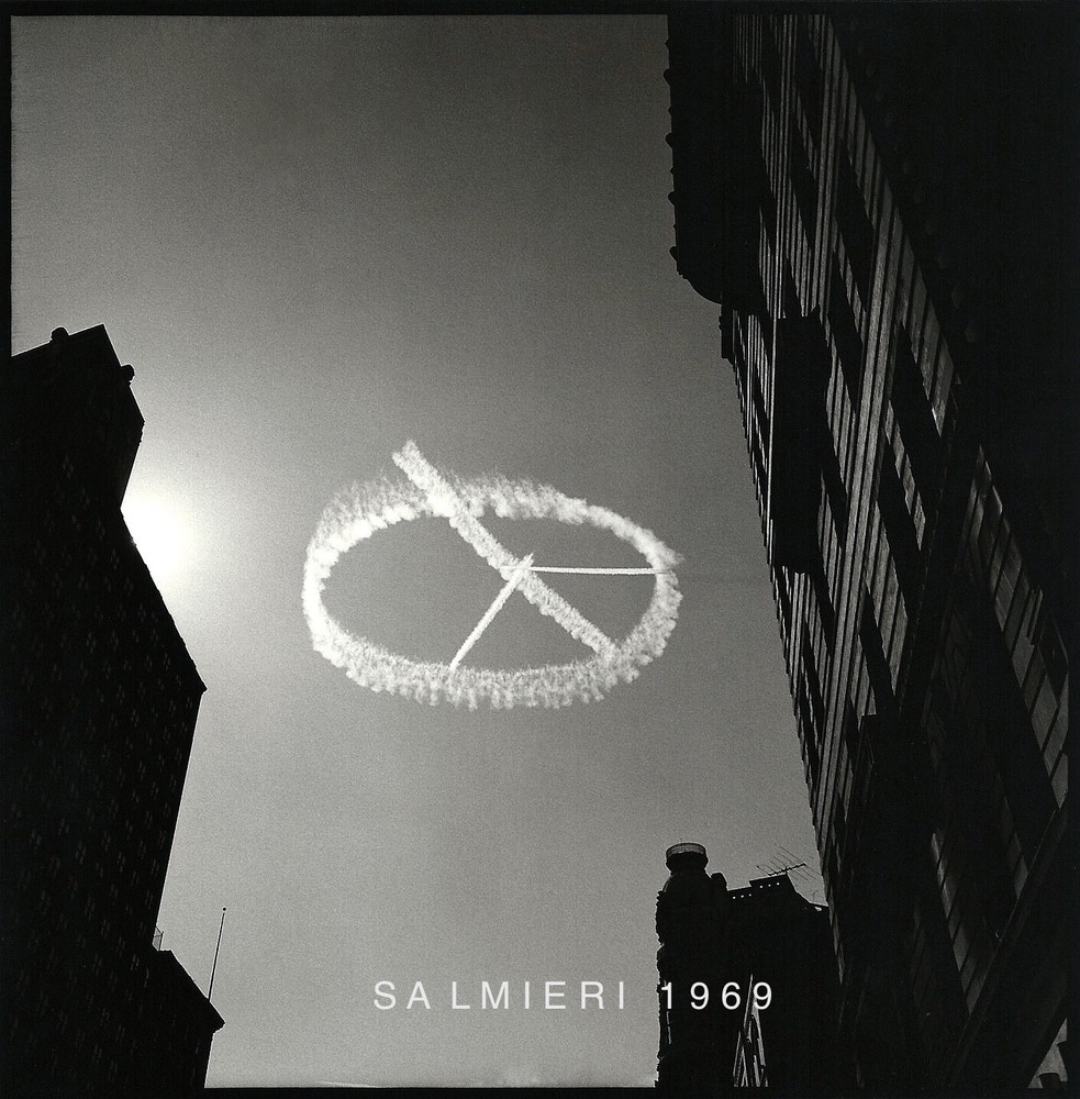 PEACE SIGN SKY WRITING PHOTO 8X10 B/W PRINT 1969 VINTAGE SALMIERI