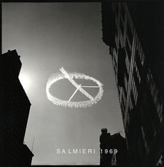 PEACE SIGN SKY WRITING PHOTO 8X10 B/W PRINT 1969 VINTAGE SALMIERI