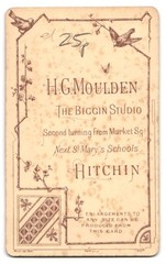 Photograph H.G. Moulden, Hitchin, The Biggin Studio Second turning from Market