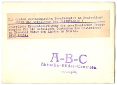 Photography of unknown photographer, View Berlin, American soldiers at Kra