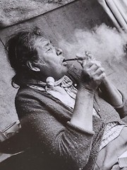 RARE Paul S Conklin Canadian Cree Woman Lights Her Pipe In Her Summer Camp Photo