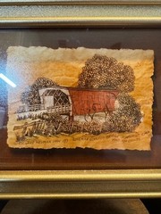 Richard Neuman Repro Water Color Print Madison County Bridge Vintage 1994