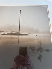 Framed Michael Kahn “On the Mooring” black-and-white photograph