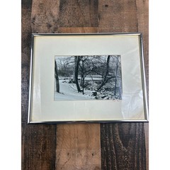 Vintage Roger Boyd Signed 1981 Black White Winter Landscape Framed Photo Art