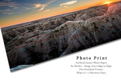 Western Photography Print – Picture of Sunset Over Badlands in South Dakota