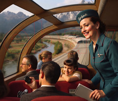 Photo Art Print of a Zephyrette attending passengers on the California Zephyr
