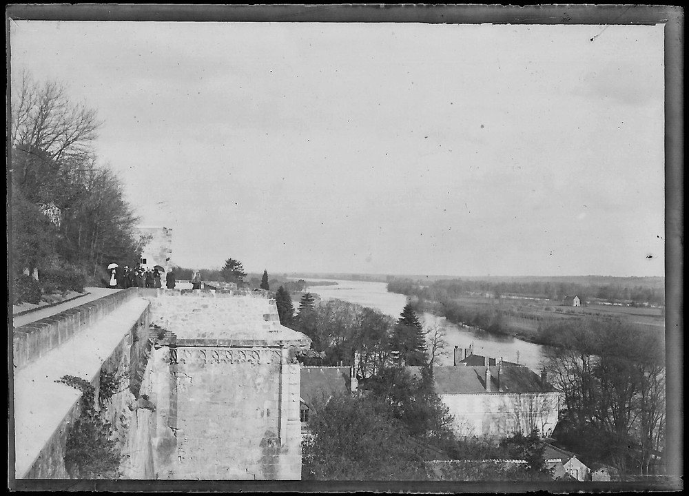 Antique Black And White Photo Glass Plate 6X9 CM Château D’Amboise Loire