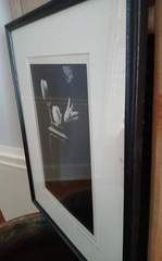 Framed Signed Dated PHOTOGRAPH Black & White Flowers/Vase 1989-14.75″H X 12″L