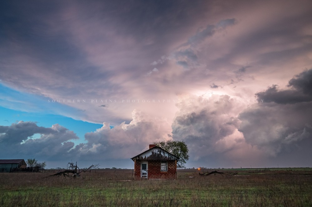 Storm Photography Print Tiny House Picture Oklahoma Photo Weather Decor