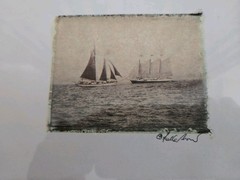 Vintage Framed Photo “Tall Ships” Signed By Tulla Booth 9″X7″