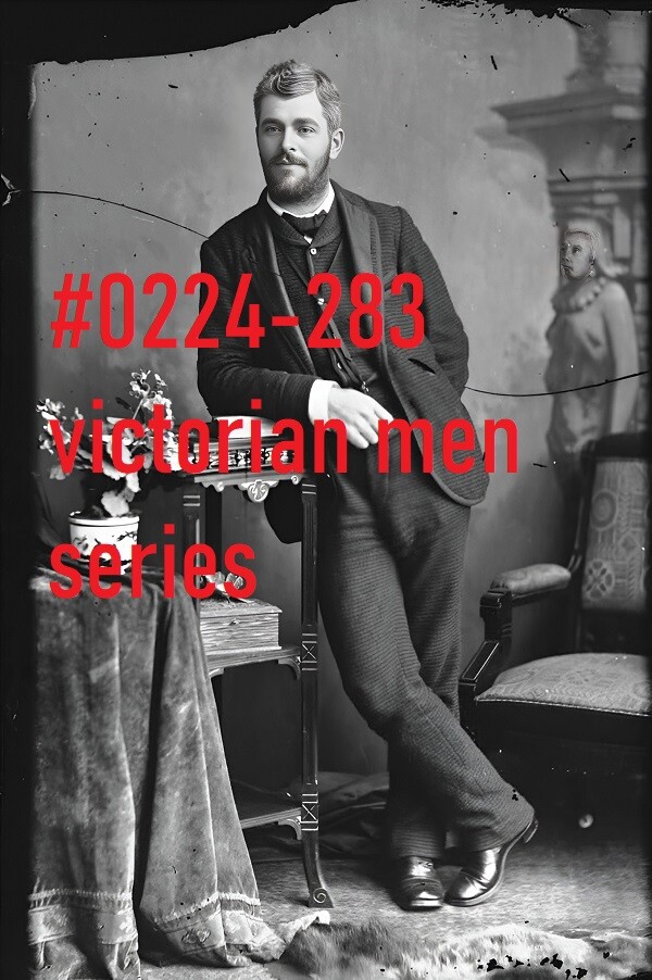 VINTAGE MALE PORTRAIT #0224-283 -victorian men series -free shipping usa