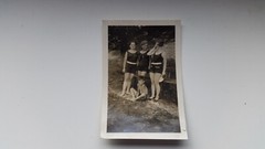 Photo 7R324 Pretty Girl Ladies Bathing in Forest c. 1930s approx. 6x9cm